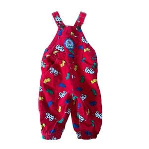 Oshkosh Kennel Klub Vintage 90s Red‎ Puppy Overalls Kids